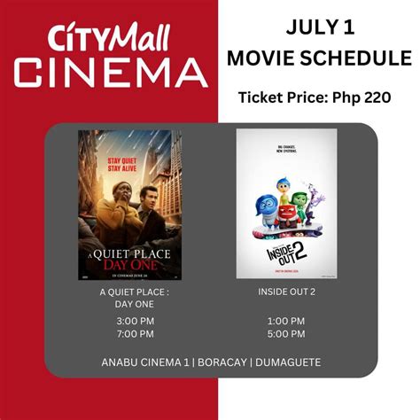 CityMall Dumaguete Movie Schedule 2024.